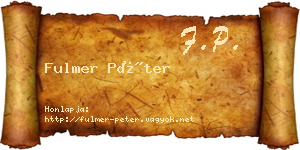 Fulmer Péter névjegykártya