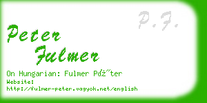 peter fulmer business card